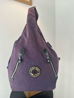 Vintage Kipling Plum Single-Strap Sling backpack Bag